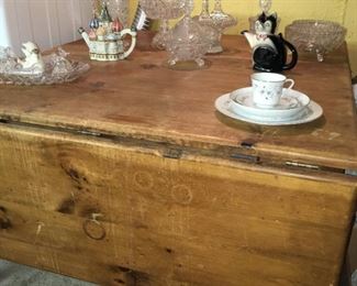 awesome old drop-leaf rustic wood table