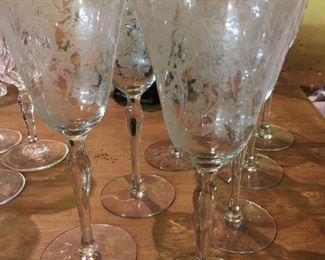 vintage etched stems