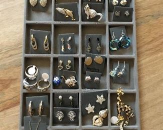 many Swarovski earrings & brooches