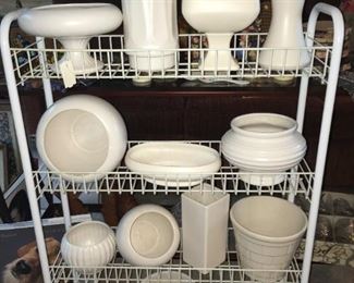 vintage white Floraline pottery