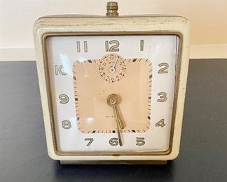 Vintage Art Deco "Westclox" Square Faced Working Alarm Clock.