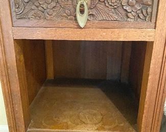 Additional photo of wood carved drawer.