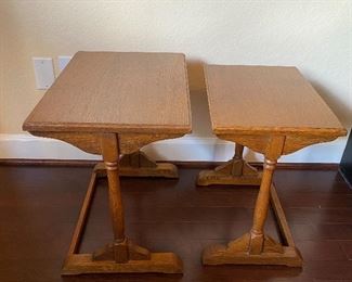 Vintage Oak Nesting Tables.