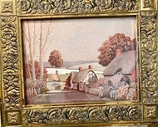 Vintage Beautiful Metal Framed German Metallic Art Picture.