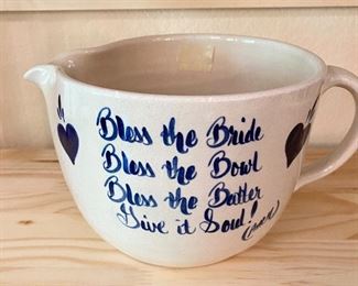 "Marshall" Pottery - Bride's Batter Bowl (1980's) Marshall, TX