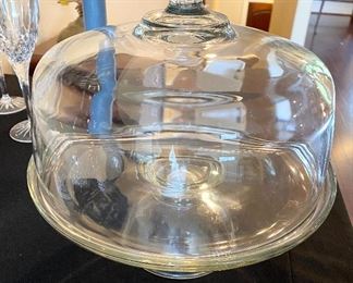 Heavy Glass Covered Cake Plate