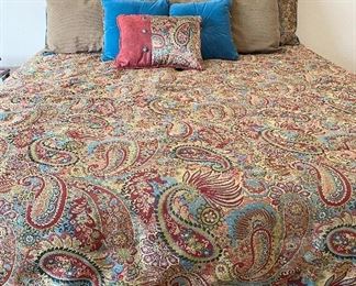 Custom Pillows, Comforter & Bed Skirt for King Size Bed.