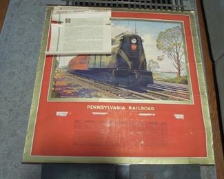 $60 obo -Pennsylvania Railroad 1936 calendar by Grif Teller with  original note from the railroad without the 12 monthly calendar pads