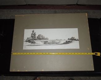$250 obo -Union, NJ location is an artist rendering of Galloping Hill Road bridge over soon to be Garden State Parkway [aka Rt 4 through Union County, NJ]  by Clark & Rapuano famous engineers/architects who also worked on 1939 and 1964 NY World's Fair