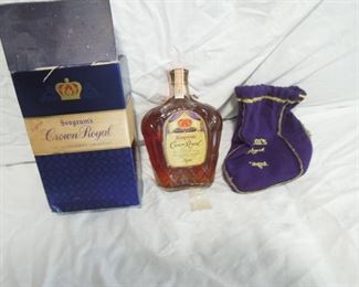 $175 obo -Seagram's Crown Royal unopened bottle 1965 tax tag with pouch and box. Purchase is for bottle and packaging, contents not for consumption.