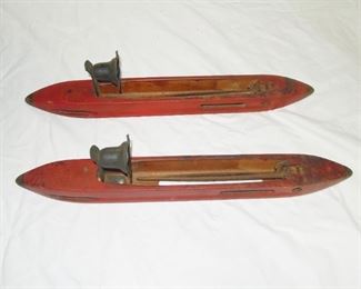  $50 obo -Vintage pair of early 1900's wood  loom shuttles that were made into a pair of candle holders or sconces.