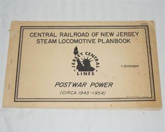 $25 obo -Central Railroad of New Jersey Steam Locomotive Planbook Jersey Central Lines Postwar Power (Circa 1945-1954) by V. Roseman 