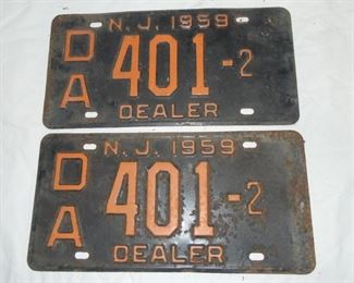 $50 obo -Pair of 1959 NJ dealer license plates.