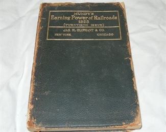 $20 obo -"Earning Power of Railroads" from 1925  provides financial information for many many railroads.