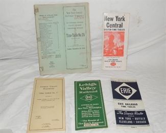 $12 each obo -NY Central, Lehigh Valley and Erie Railroad timetables from 1940's-1950's