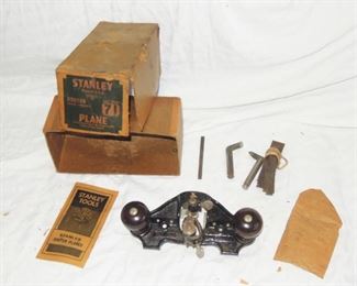 $375 obo -Stanley wartime era type 12 router plane in box [box is rough] japaned black with rosewood knobs... with three cutters and paperwork.