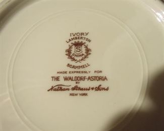 BO - Vintage Waldorf Astoria Hotel gold encrusted china, dozens of pieces, see other two photos