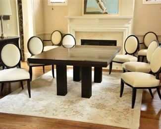 1. BARBARA BARRY COLLECTION By Baker Furniture Dining Set Table and Eight Chairs