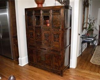 12. Large Asian Carved Wood Cabinet