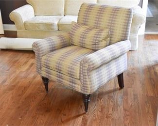 28. Rolled Arm Armchair With Accent Pillow