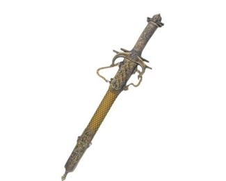 4. Decorative Stainless Brass Sheaved Steel Short Sword