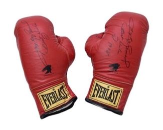 18. Pair Of Sugar Ray Leonard Autographed Boxing Gloves