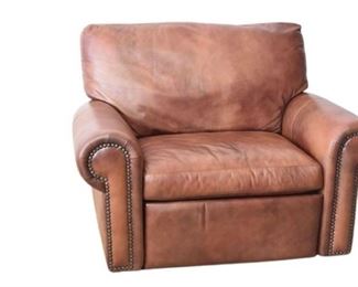 7. Rolled Arm Leather Armchair With Studded Details By LEATHER CREATIONS