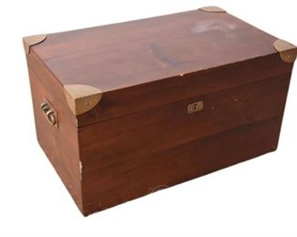 16. Wooden Chest With Brass Accents