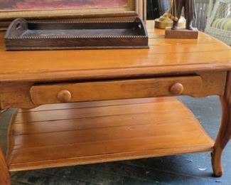 Solid wood coffee table.