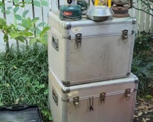 Large assortment of camping gear.