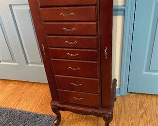 Cherry Wood Jewelry Armoire