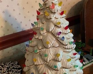 Vintage White Ceramic Christmas Tree