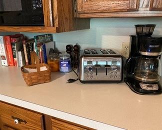 Cookbooks, Toaster, Coffee Maker
