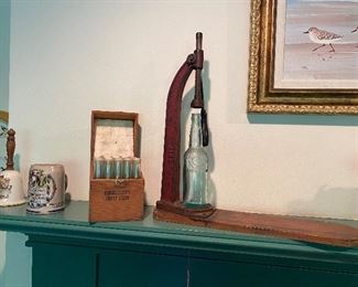 Vintage Ohio Bottle Capper, Vintage Toledo, Ohio Bottle, Vintage Cigar Box