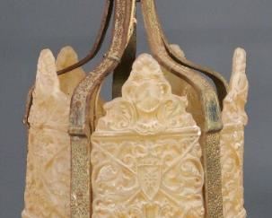 Art Deco Cast Iron Slip Shade Pendant Light