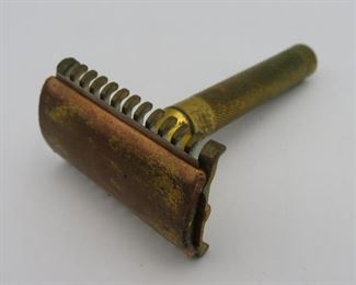 Vintage Gillette Gold Tone Safety Razor + Case