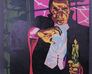 Vintage Dracula Paint By Number Painting Vintage Universal Monsters Oil Paint by Number portrait of the BELA LUGOSI DRACULA. This painting is vintage, and has a few imperfections to the corners and edges that have occurred only add to the charm and uniqueness. Unframed. Board 12" x 16"