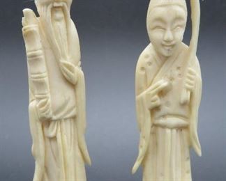 Vintage Carved Oriental Miniature Figurines