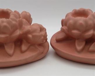 1964 Rookwood Flower Form Art Pottery Bookends
