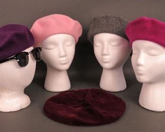 Vintage Kangol Wool & Other Berets (5) + Sunglasses