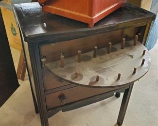 Sewing table with thread drawer