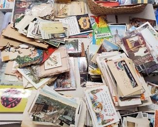Antique post cards and greeting cards - This is a fraction of the total. There are well over 1000 cards in this sale, some blank, some written on, many very nice ones.