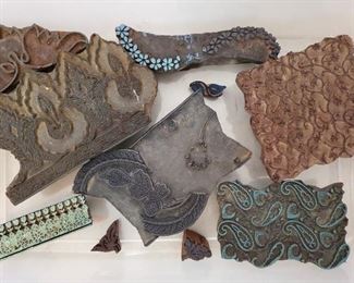 Hand carved antique wood stamps