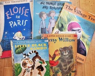 1st Edition signed Eloise in Paris, signed All Things Bright and Beautiful, Signed Village Tree, 1st Edition Little Black Sambo and Pussy Willow