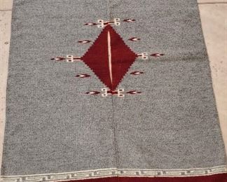 Vintage wool poncho rug