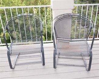Pair of Metal Outdoor Patio Chairs