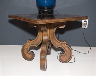 Side Table With Copper Inlay 
