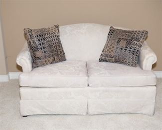 White Upholstered Loveseat