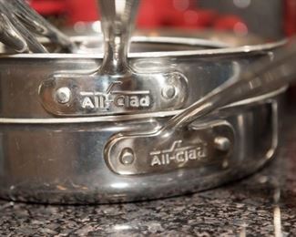 Collection of Stainless Pots and Pans Including All-Clad