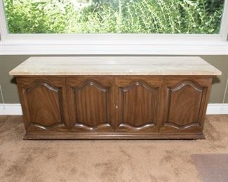 Mid Century Marble Top Cabinet